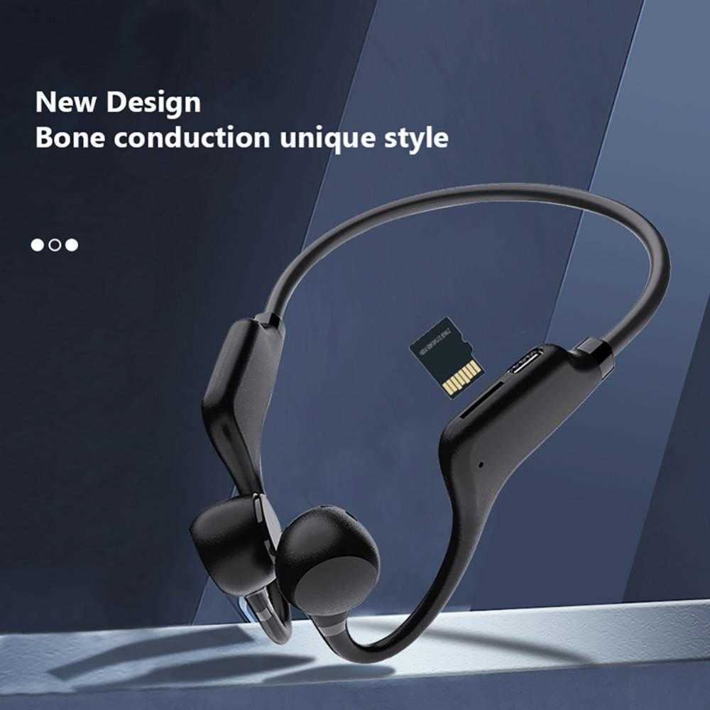 Cell Phone Earphones TWS Bone Conduction Headphones Support TF Card Wireless Erphones Bluetooth 5.2 Headset Noise Reduction Neckband Erphones L230914