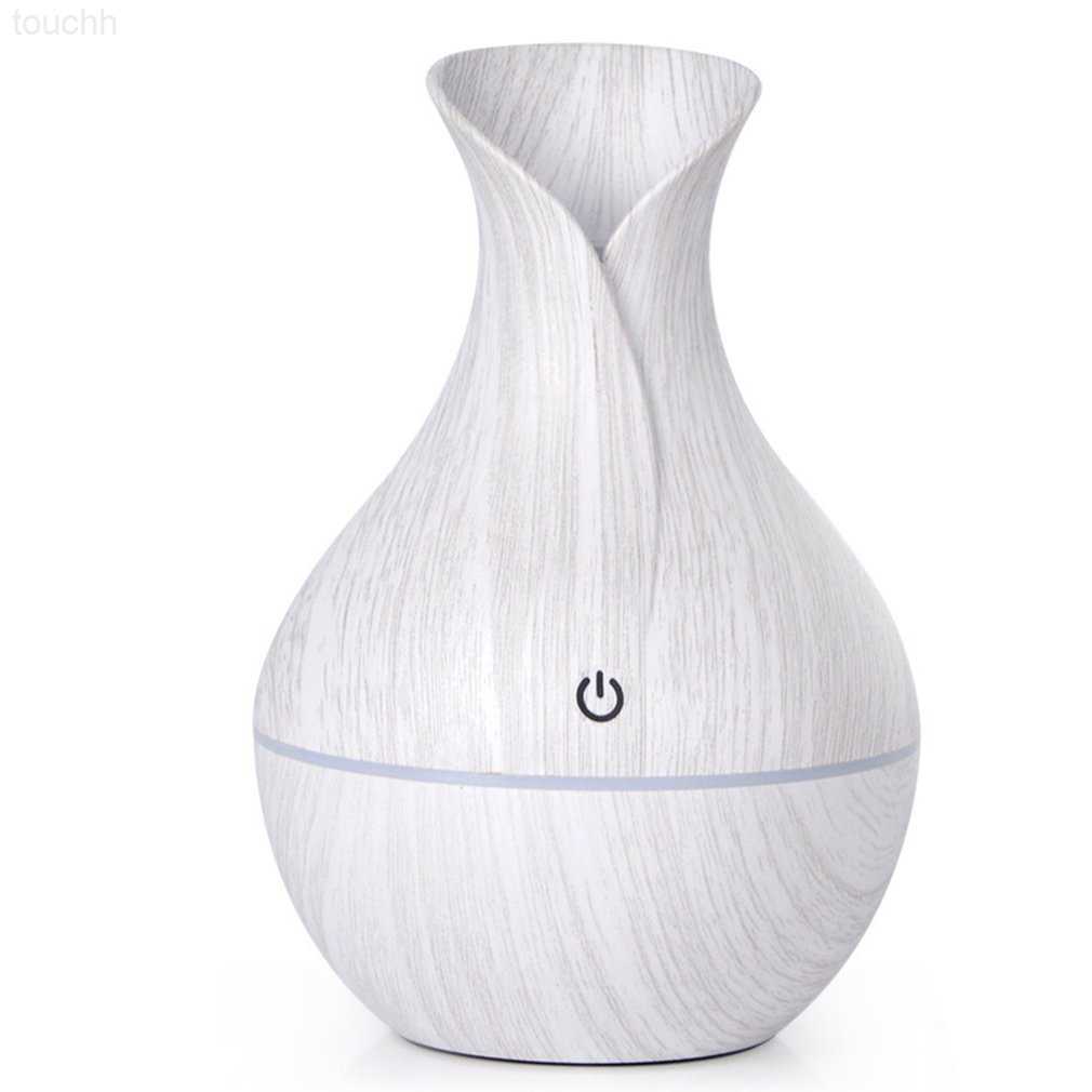 Humidifiers Creative Wood Grain Vase Humidifier Mute Aromatherapy Locomotive Office Home USB Colorful Lamp Humidifier L230914