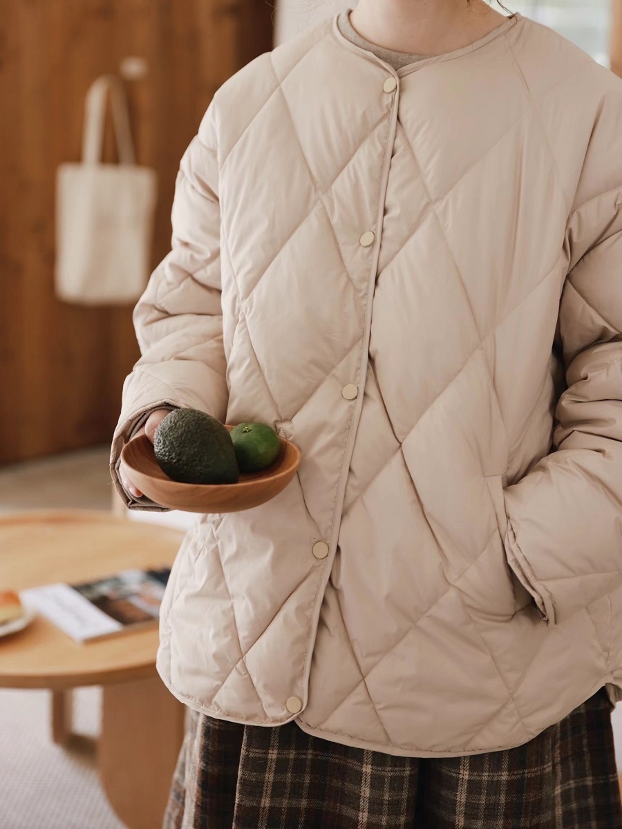 Women's Down Parkas Japanese Women Retro Thick Coat Autumn Winter Loose Sweet Solid Color Cotton Jacket 230912