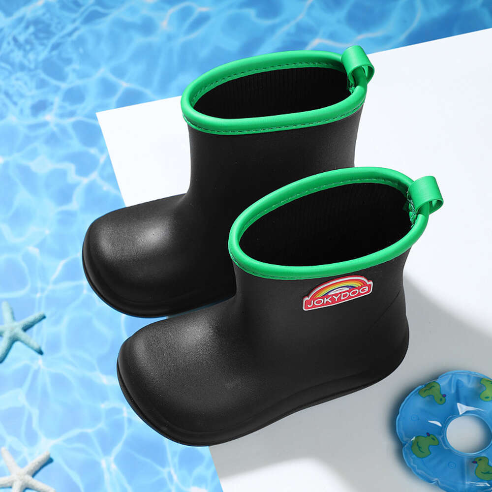 Children Baby Water Shoes Rain Boots Cartoon Proof And Non Slip Middle School Kids Boys And Girls Cute Rainbow