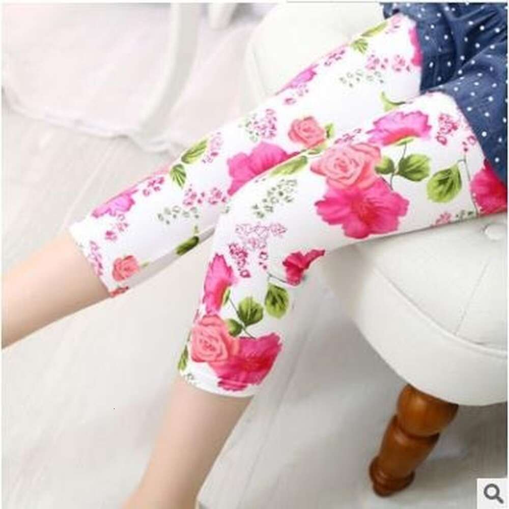 Kids Girls Leggings Spring Summer Flower Printed Children Trousers Girl Casual Skinny Pants Cute Toddler Leggings