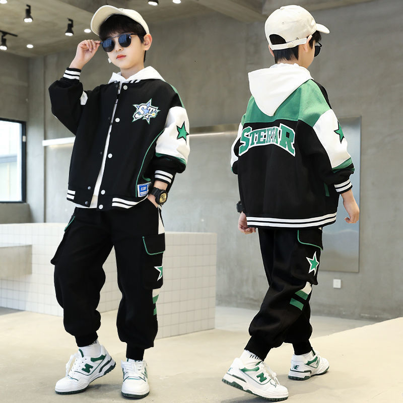 Clothing Sets Spring Autumn Boy Korean Version Clothes for Teens 2 Piece Hooded Jacket Coat Pants Casual Children's 230914
