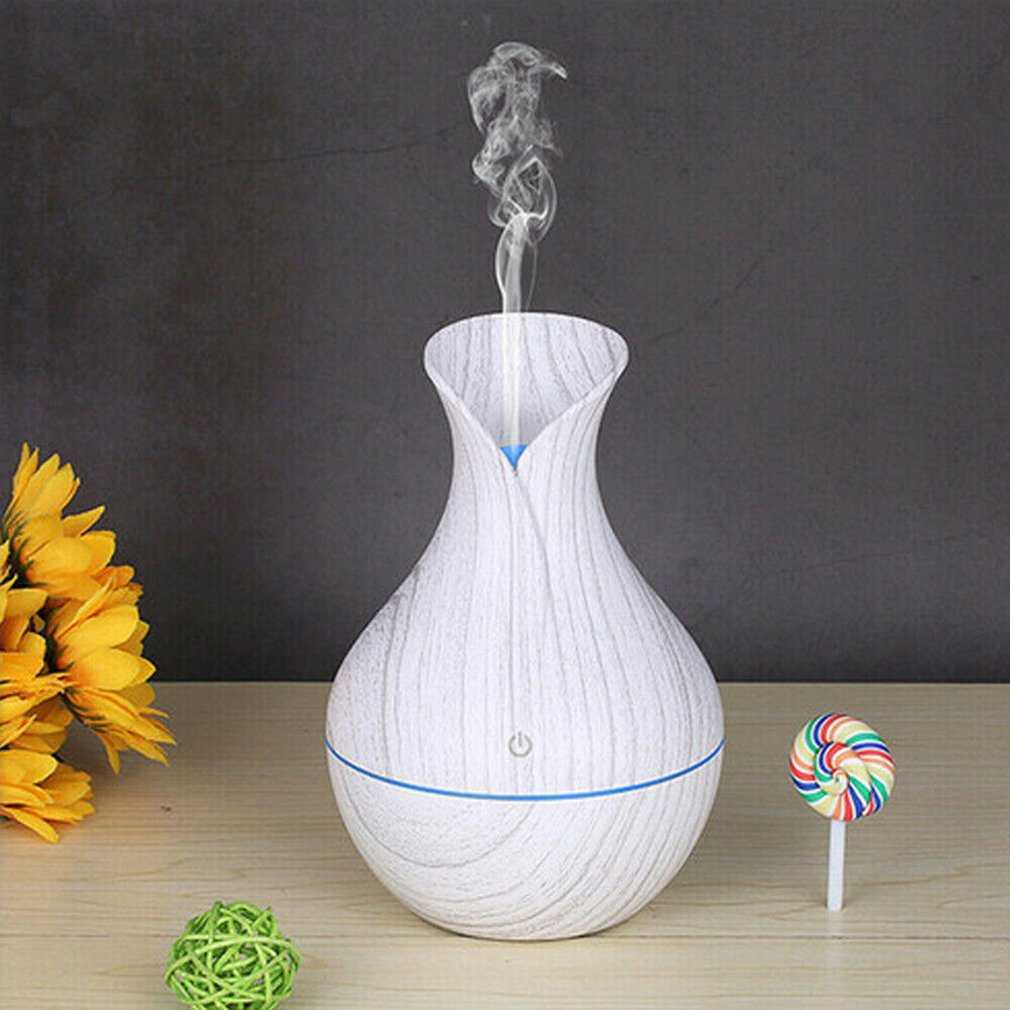 Humidifiers Creative Wood Grain Vase Humidifier Mute Aromatherapy Locomotive Office Home USB Colorful Lamp Humidifier L230914