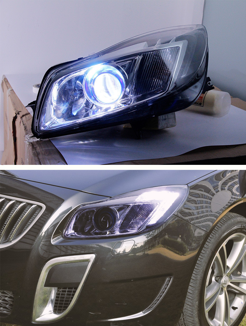 Car Front Light for Buick Regal GS 2009-2013 Headlight Assembly LED Daytime Running Light Dual Lens Xenon Headlights
