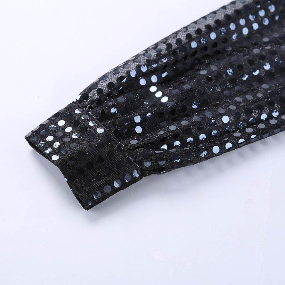 Men's Casual Shirts Hommes Men See Through Sequins Latin Dance Shirt Long Sleeve Ballroom Tango Rumba Top Mens Tops Performance Costume 230912