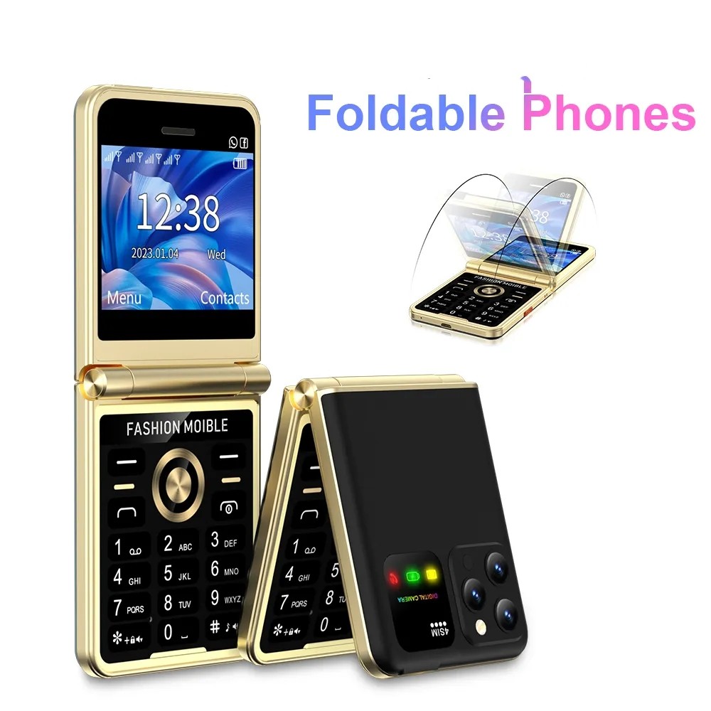New P20 4 SIM Card Flip Mobile Phone Speed Dial Magic Voice LED Flashlight MP3 FM Radio 2.4" HD Screen GSM Unlocked Cellphone