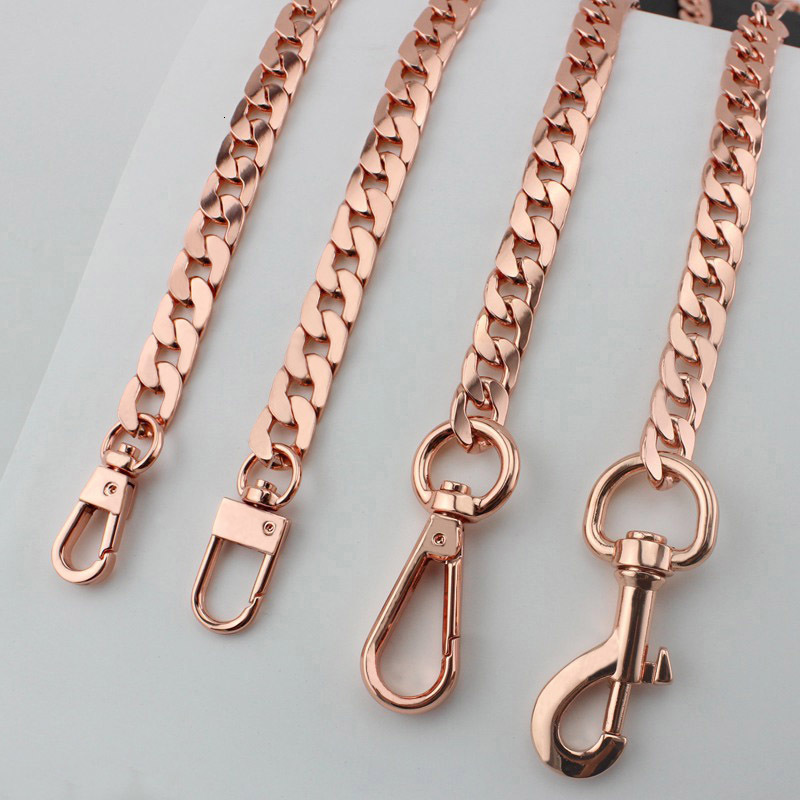 Bag Parts Accessories Width 10mm Rose gold chain bags purses strap accessory factory quality plating cover wholesale Flat chain 230914