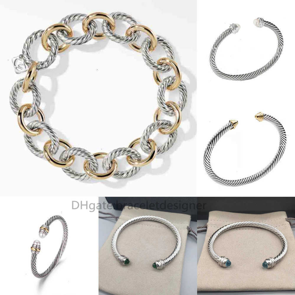 Jewelry Twisted Wire Bracelet Charm Gold Sliver Round Head Bracelets Women Fashion Versatile Platinum Plated Hemp Trend
