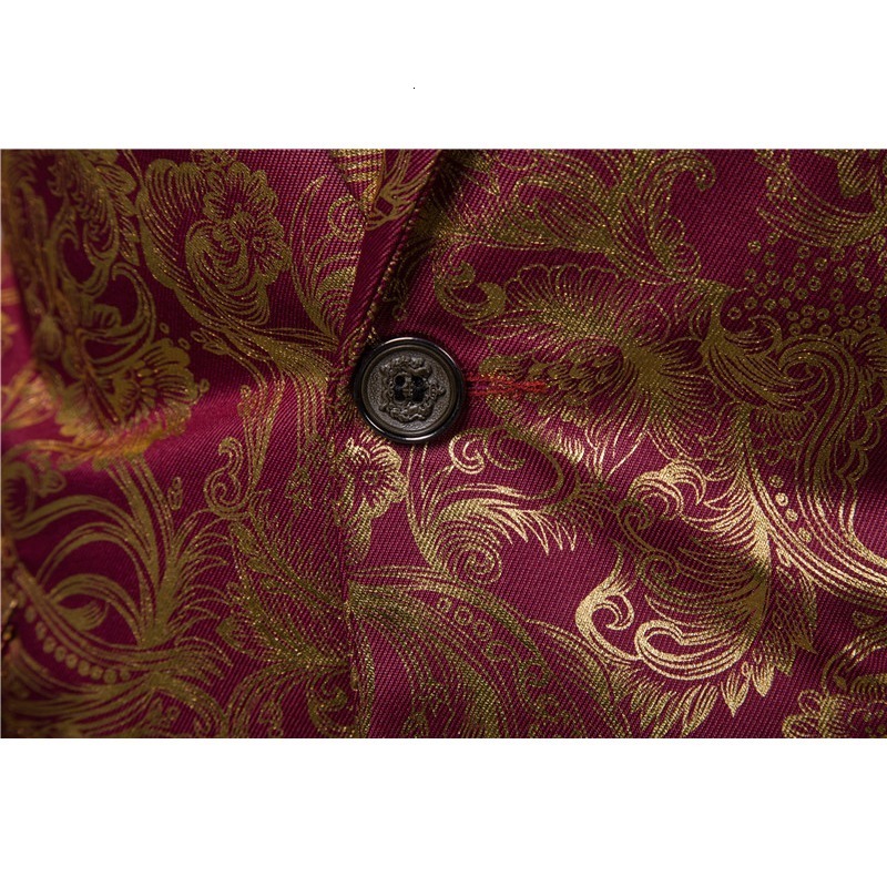 Men's Suits Blazers Men's Golden Floral Blazers Business Casual Suit Wedding Dress Gold Blazer Men 230912