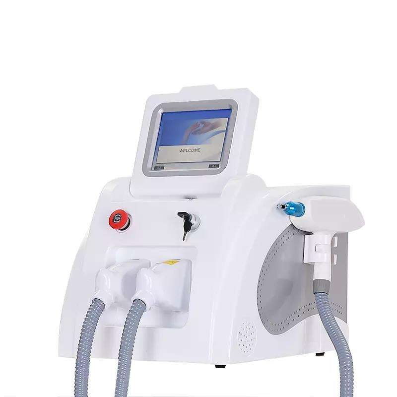Multifunction 2 Handles Nd Yag Laser Tattoo Eyebrow Washer Black Doll Treatment 360 OPT Hair Remove Painless Machine Skin Strengthening Salon