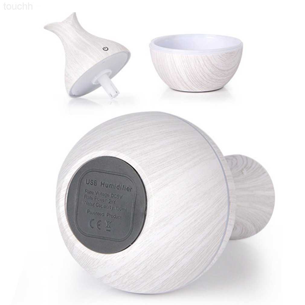 Humidifiers Creative Wood Grain Vase Humidifier Mute Aromatherapy Locomotive Office Home USB Colorful Lamp Humidifier L230914