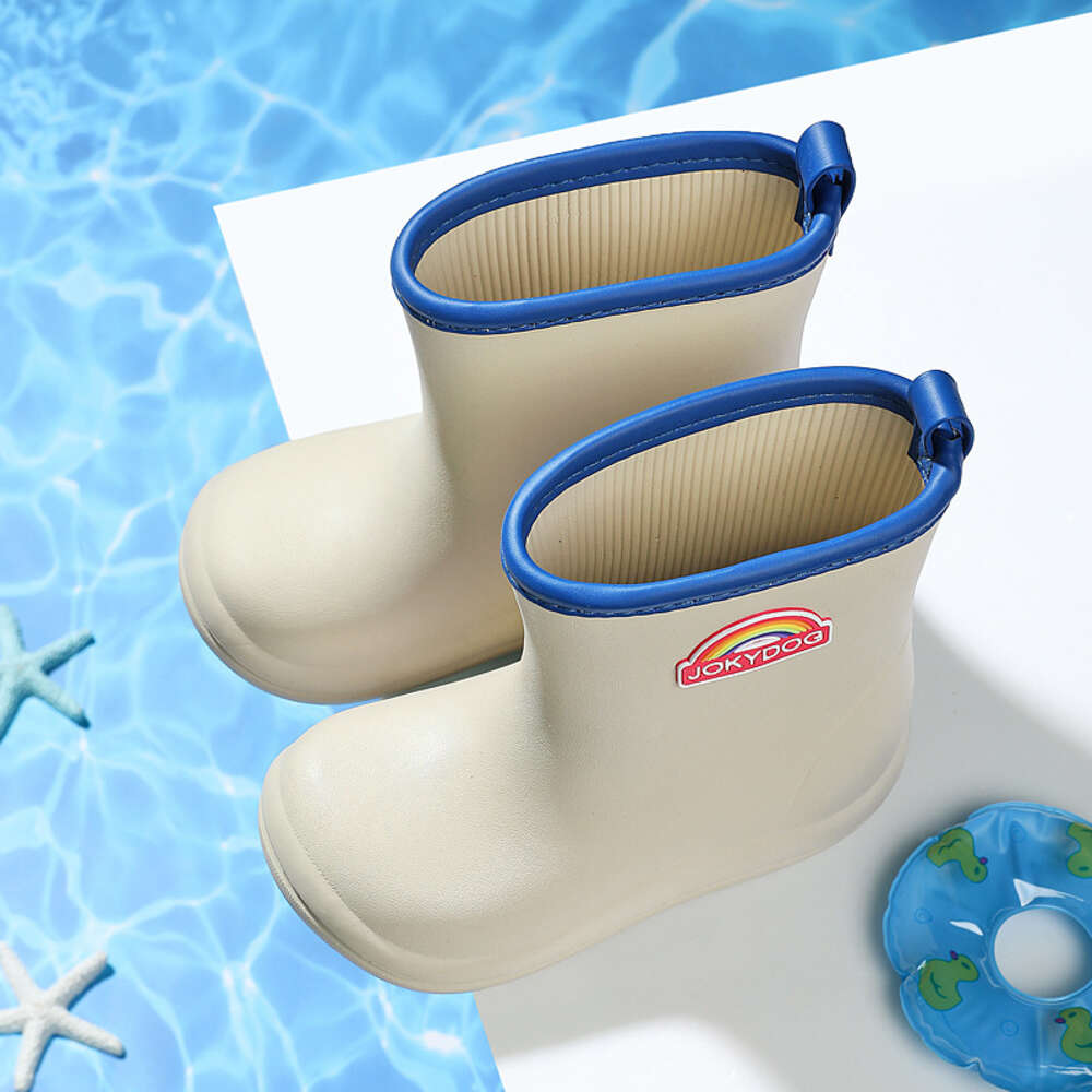 Children Baby Water Shoes Rain Boots Cartoon Proof And Non Slip Middle School Kids Boys And Girls Cute Rainbow