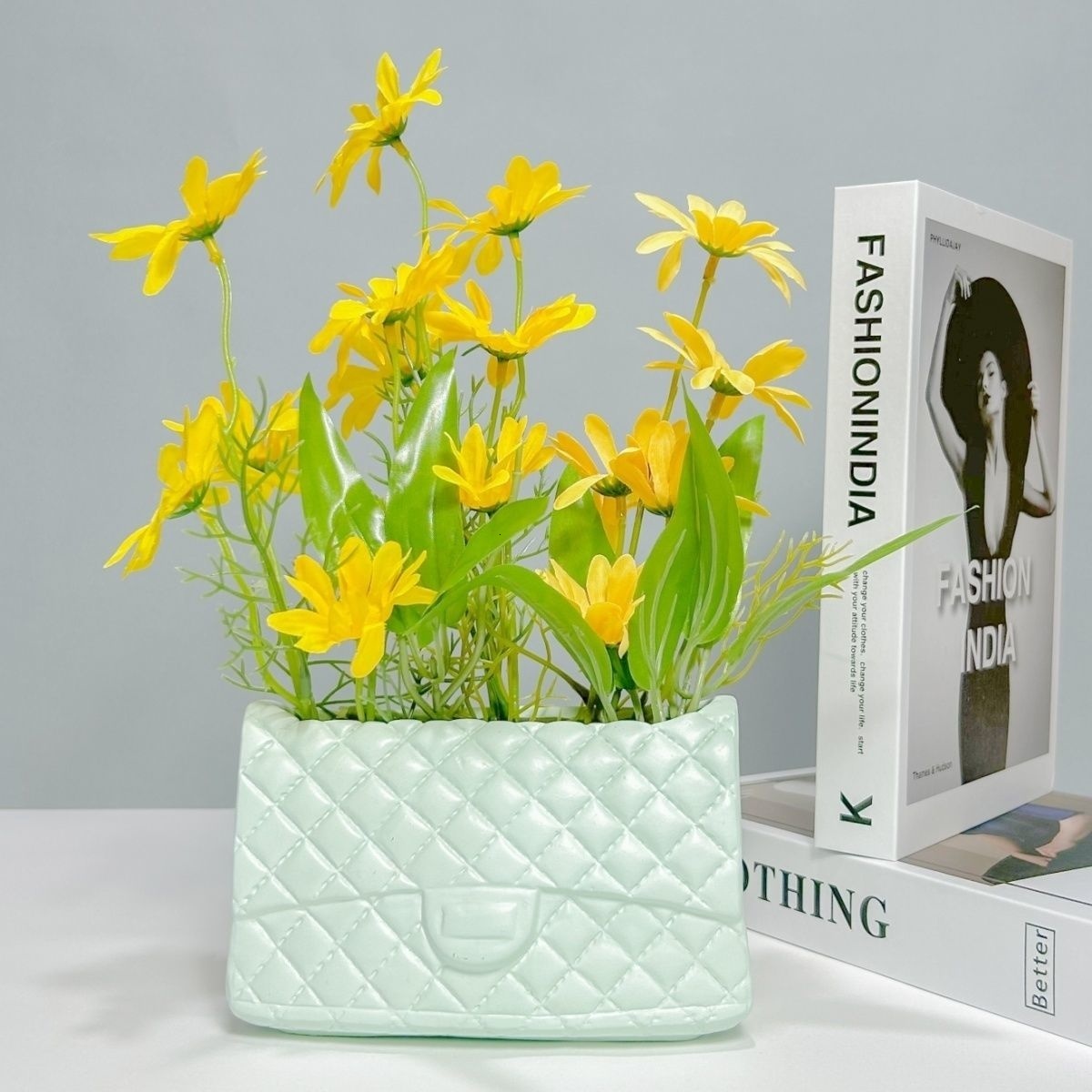 Vases Handbag Vase Flower Packaging Boxs Ceramic Bag Shaped Pot For Shop Wedding Valentine's Day Birthday Party Gifts 230914