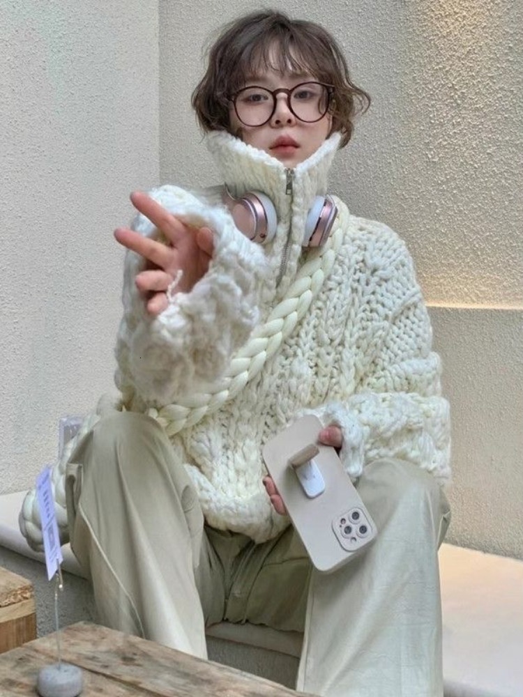 Women's Knits Tees Vintage Harajuku Lantern Y2k Sweater Jacket Sleeve Autumn Tops Coat Women Cardigan Knitted Sweater Casual Korean Lazy knitted 