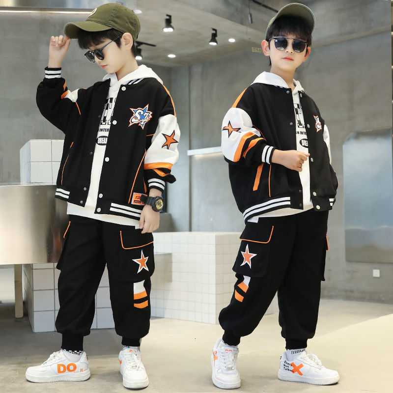 Clothing Sets Spring Autumn Boy Korean Version Clothes for Teens 2 Piece Hooded Jacket Coat Pants Casual Children's 230914