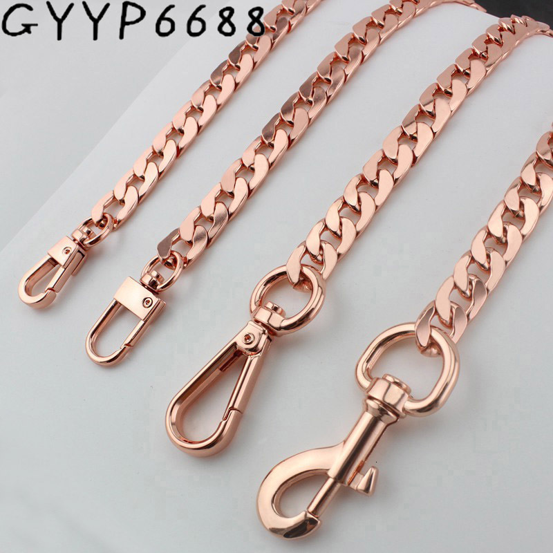 Bag Parts Accessories Width 10mm Rose gold chain bags purses strap accessory factory quality plating cover wholesale Flat chain 230914