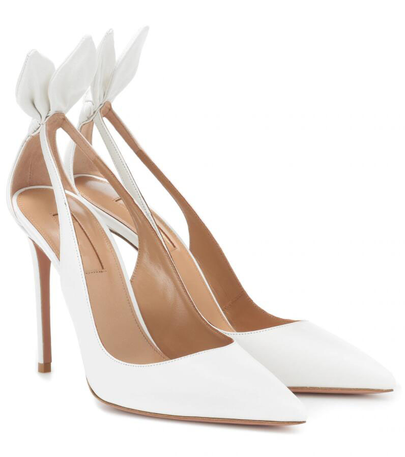 Luxury Bow sandal women high heel Deneuve Bow Tie Pumps 105mm suede leather pumps thin heel pointy toe lady wedding party dress shoes with box 35-43EU