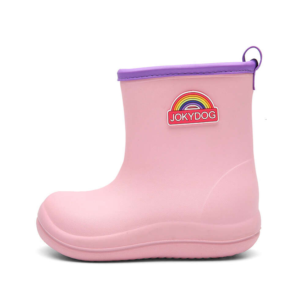 Children Baby Water Shoes Rain Boots Cartoon Proof And Non Slip Middle School Kids Boys And Girls Cute Rainbow