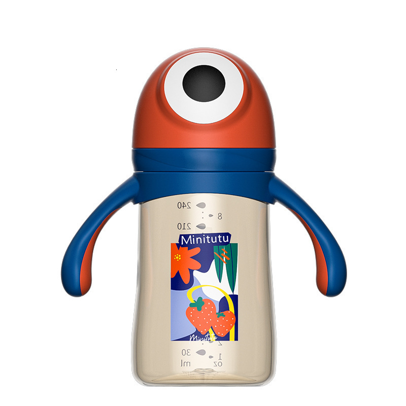 Baby Bottles# 240300ml Girl Boy Feeding Cup Cartoon Children Learn Drinking Bottle Water 230914
