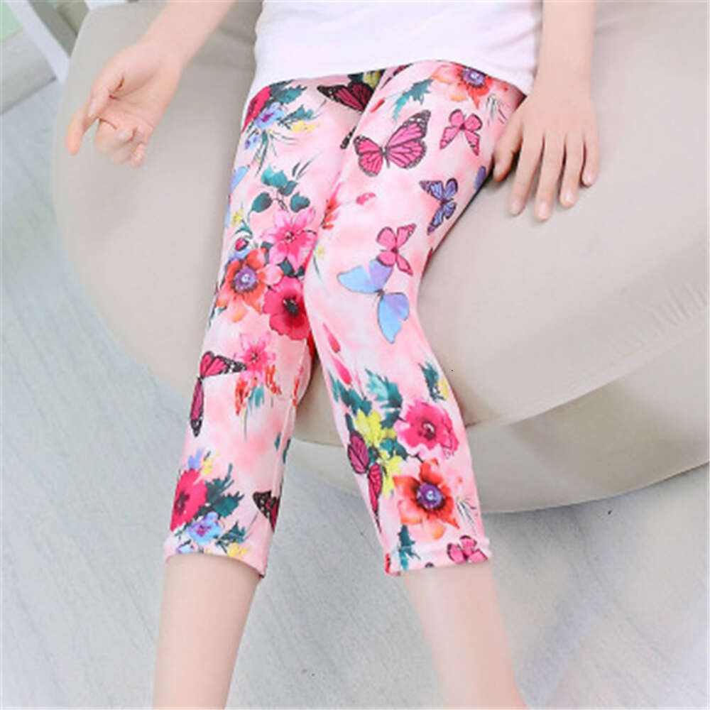 Kids Girls Leggings Spring Summer Flower Printed Children Trousers Girl Casual Skinny Pants Cute Toddler Leggings