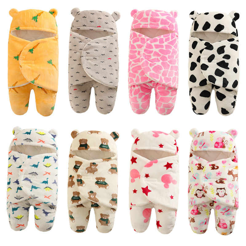 Sleeping Bags Soft born Baby Cartoon Thicken Winter and Autumn Wrap Blankets Envelope Sleepsack 0 9 Months 230914