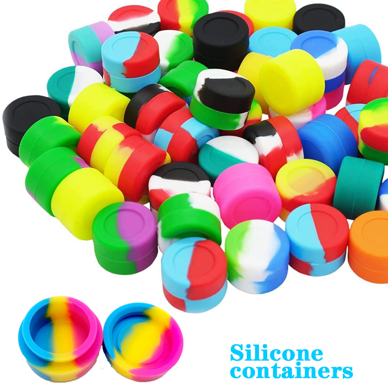 Silicone Container 2ML 3ML 5ML 7ML Jar Storage Box Mix Colors Nonstick Concentrate Containers Jars Oil Wax Case