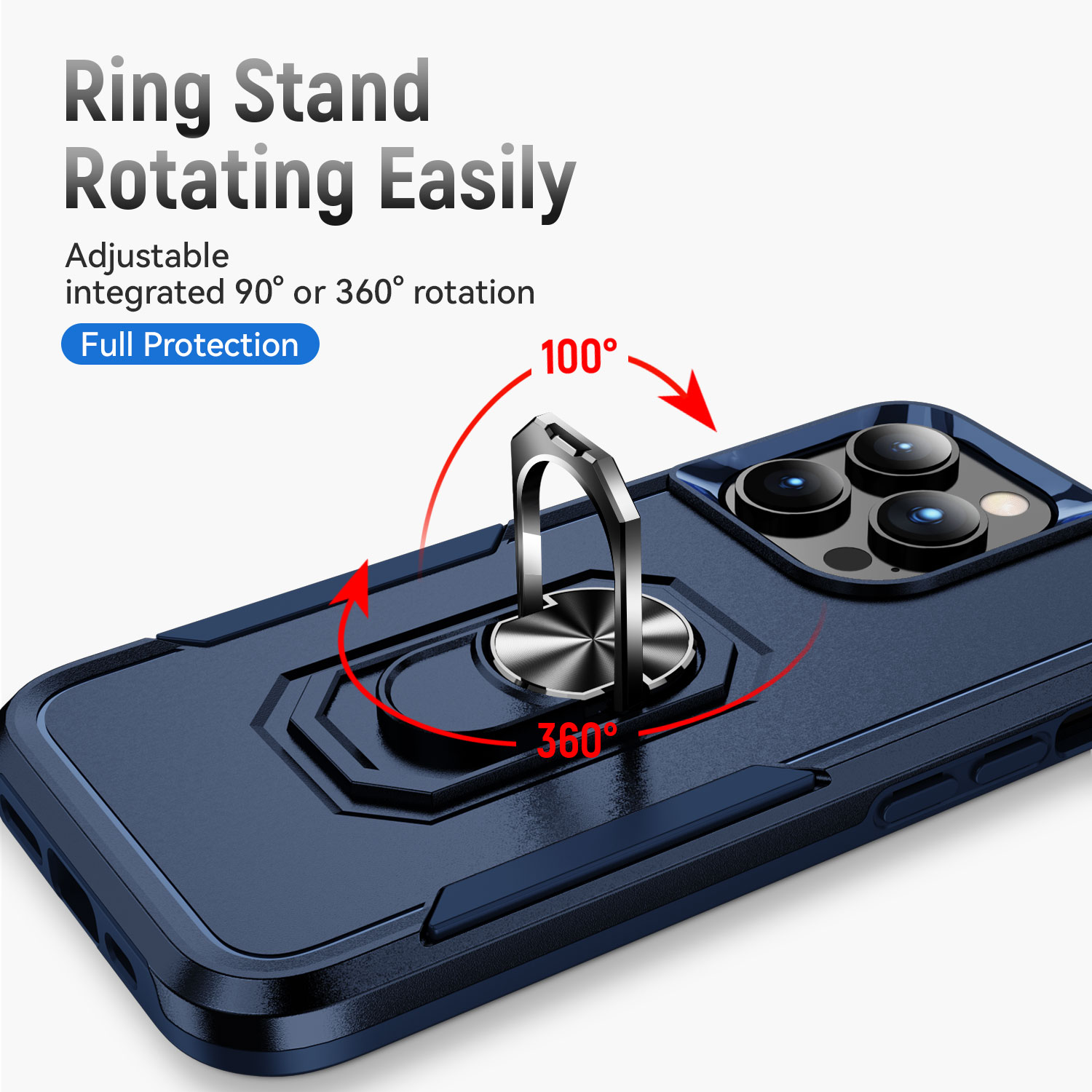 Commuter Military Hybrid Armor Ring Stand Cases Magnetic Car Mount For iPhone 16 15 14 13 Pro Max 12 11 XR XS 8 Plus Samsung S21 FE S22 S23 S24 Ultra 