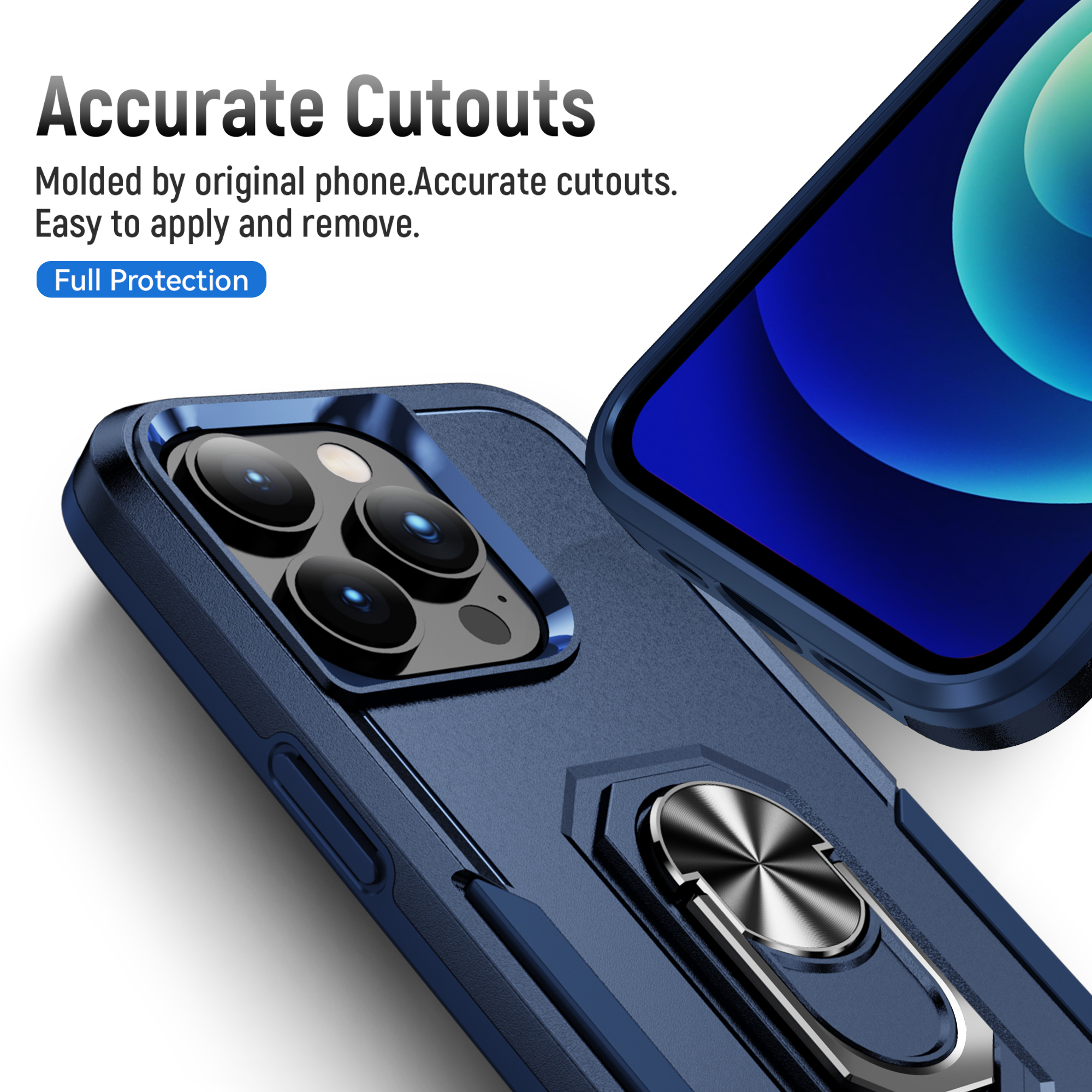 Commuter Military Hybrid Armor Ring Stand Cases Magnetic Car Mount For iPhone 16 15 14 13 Pro Max 12 11 XR XS 8 Plus Samsung S21 FE S22 S23 S24 Ultra 