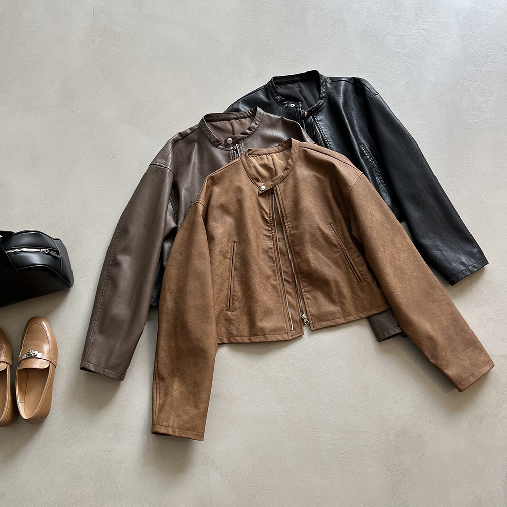 Womens Jackets High Quality Spring Autumn WomenS Leather Jacket Fashion Vintage Pu Coat Female Casual Outerwear 230915