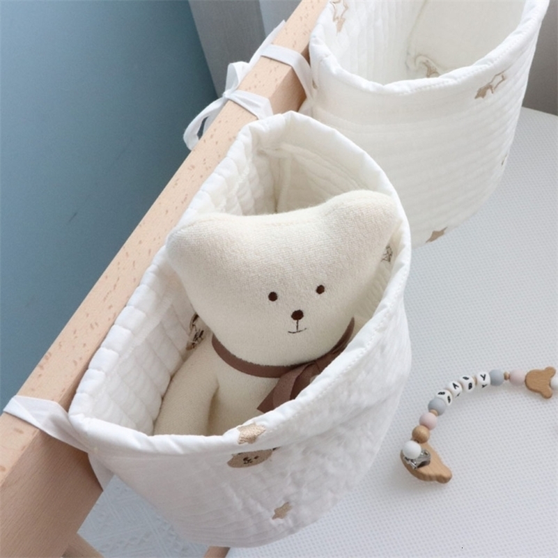 Bed Rails Bedside Storage Bag Baby Crib Organizer Hanging for Dormitory Bed Bunk Hospital Rails Book Toy Diaper Pockets Holder 230914