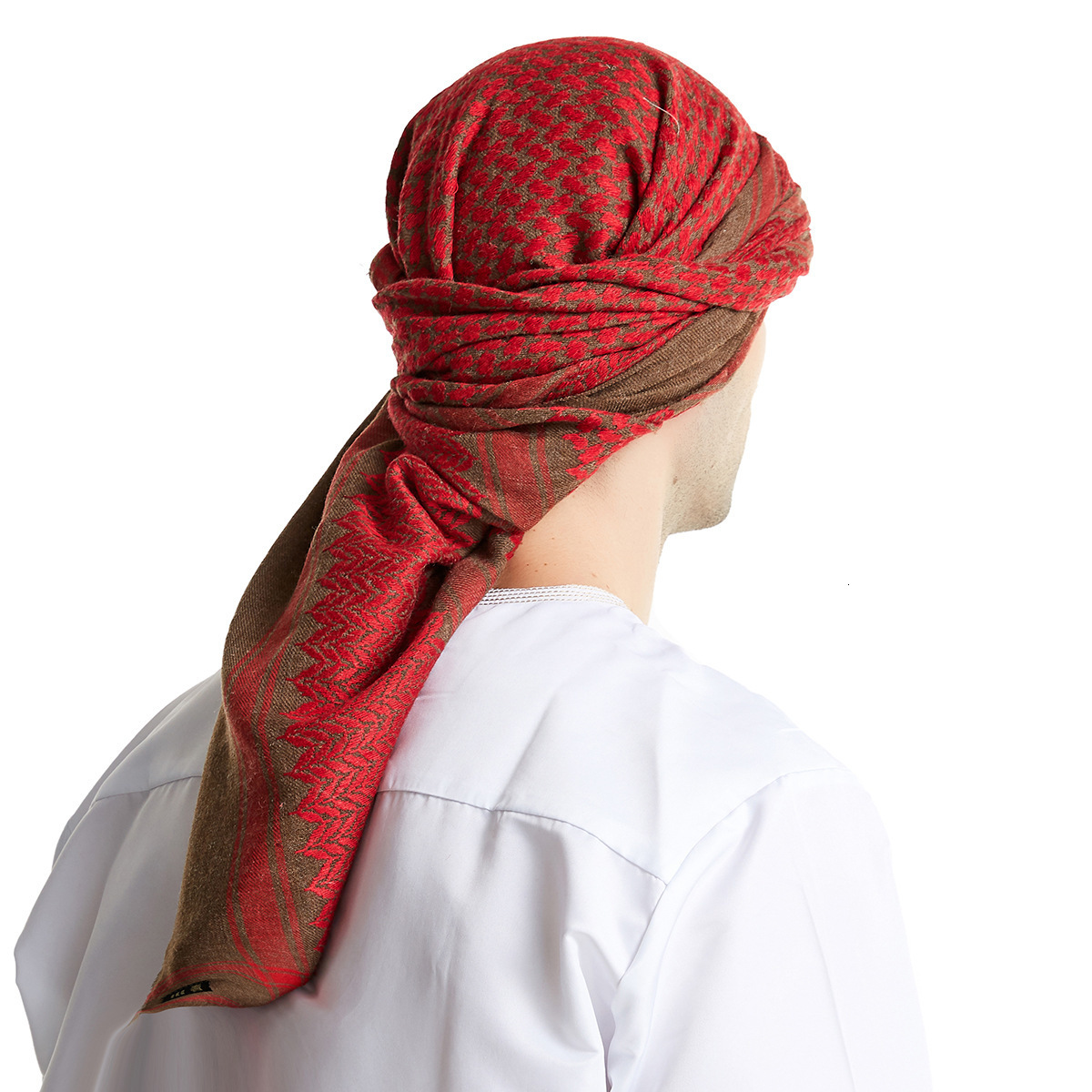 Bandanas Durag Men's Headscarf for Muslim Arab Dubai Prayer Plaid Shawl Headband Wrap Turban Kaffiyeh Square Scarves Middle East Headwear 55in 23