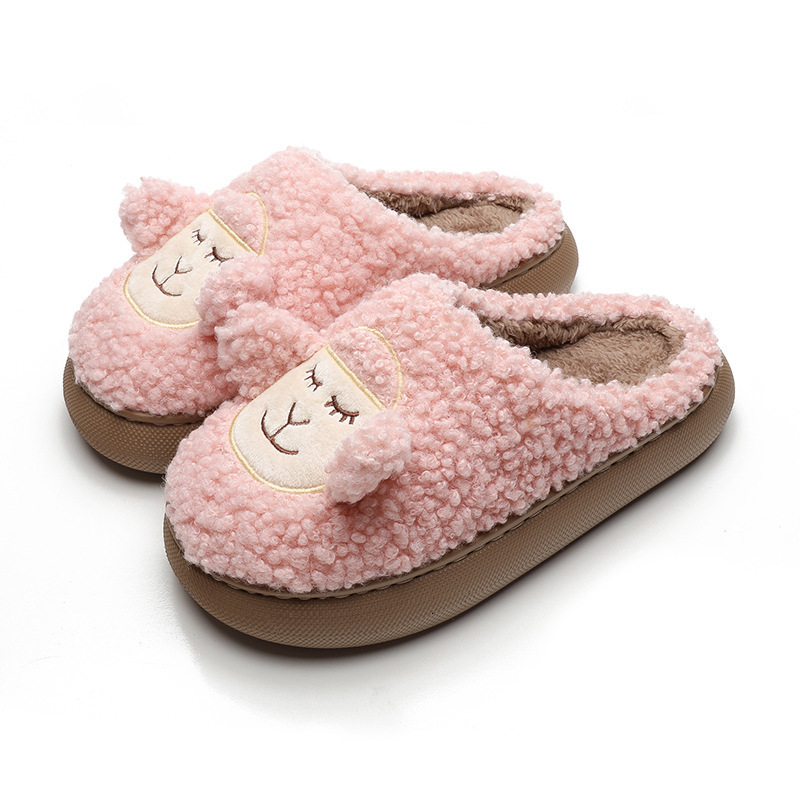 Slippers Women Warm Fluffy Thick Sole Home Lover Winter Shoes Cute Cartoon Ear Soft Plush Platform Female Male Indoor Slipper 230915