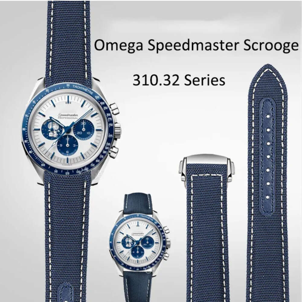 19mm 20mm Canvas Nylon Watchbands For Omega Seamaster 300 Speedmaster AT150 Omega Speedmaster Slubby 310.32 Series Nylon Strap