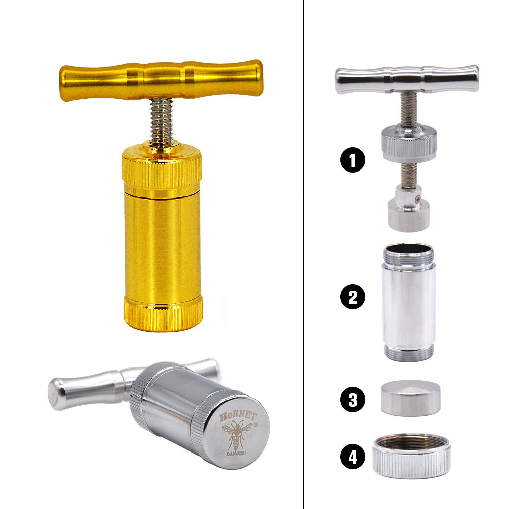 HORNET Aluminum Tobacco Presser Smoking Compressor T-shape T Handle Press Grinder Crusher
