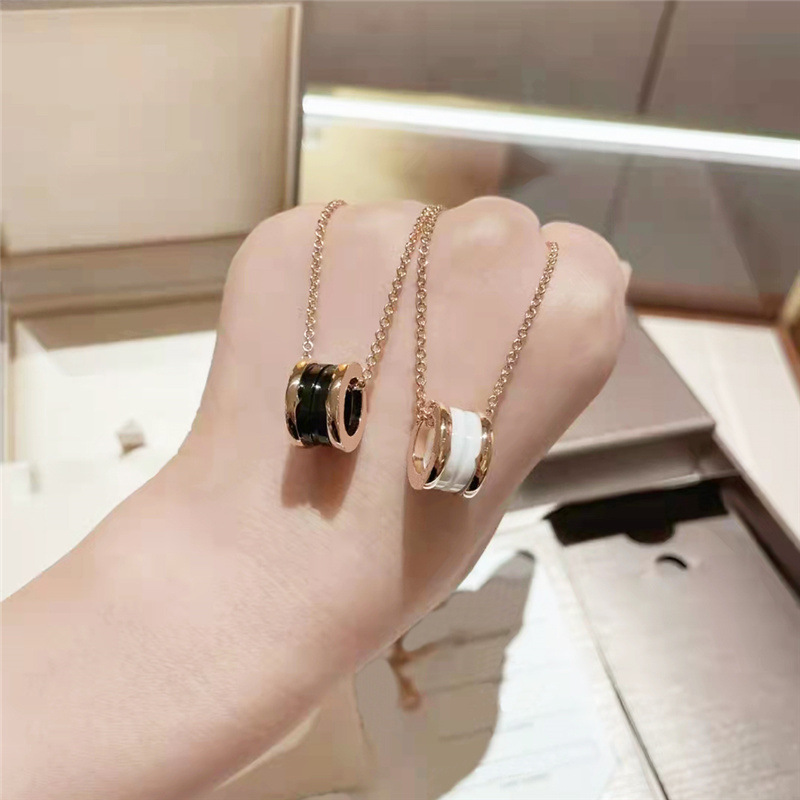 gold necklace pendant Necklace men jewelry Spring ceramics circle 18K rose gold silver gold chains for women tennis necklaces luxury jewelrys woman party gift