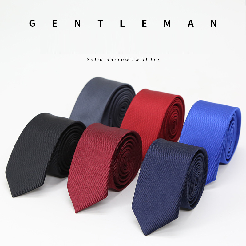 Men Skinny Tie for Mens Wedding Suit Party Slim Classic Solid Color Neck Tie Casual 6cm Necktie