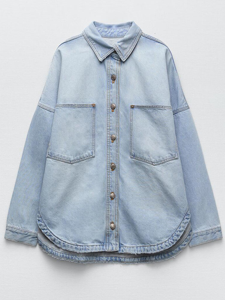 Womens Jackets Women Spring Autumn British Style Wear Retro Old Korean Casual Loose Pocket Denim Shirt Jacket Coat 230915