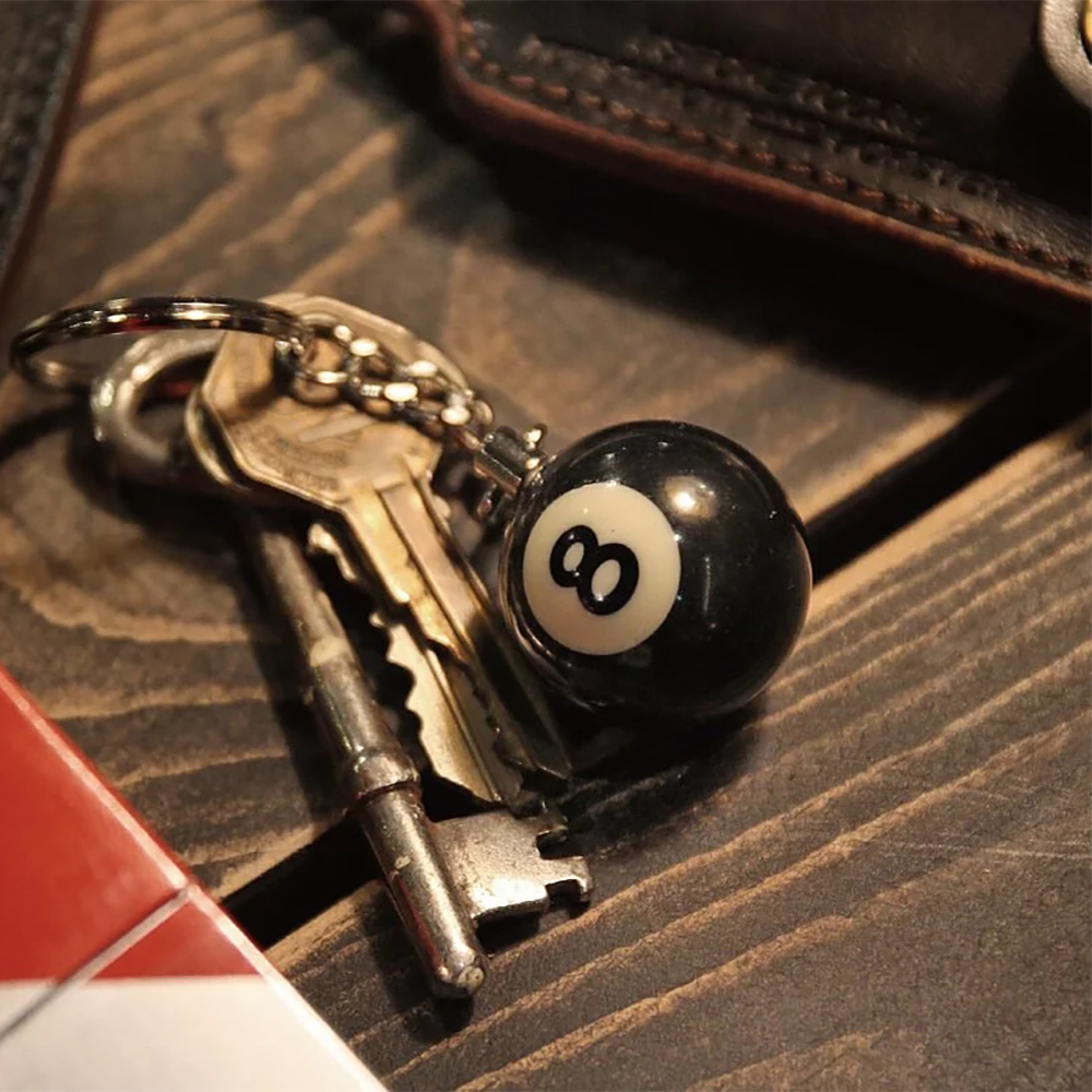 Keychains Lanyards 25mm Black No 8 Billiard Keychain Mini Ball Pendant Key Ring Resin Keyring Bar Table Decoration Jewelry Game Souvenir Gift 230915
