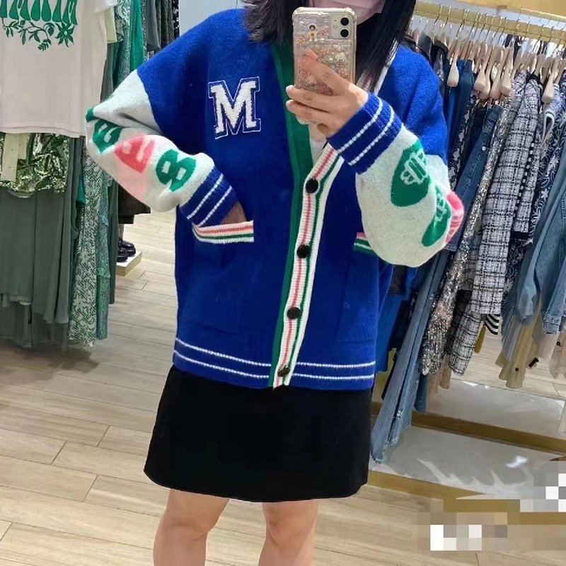 maje Women Wool Blue Preppy Style Jacket