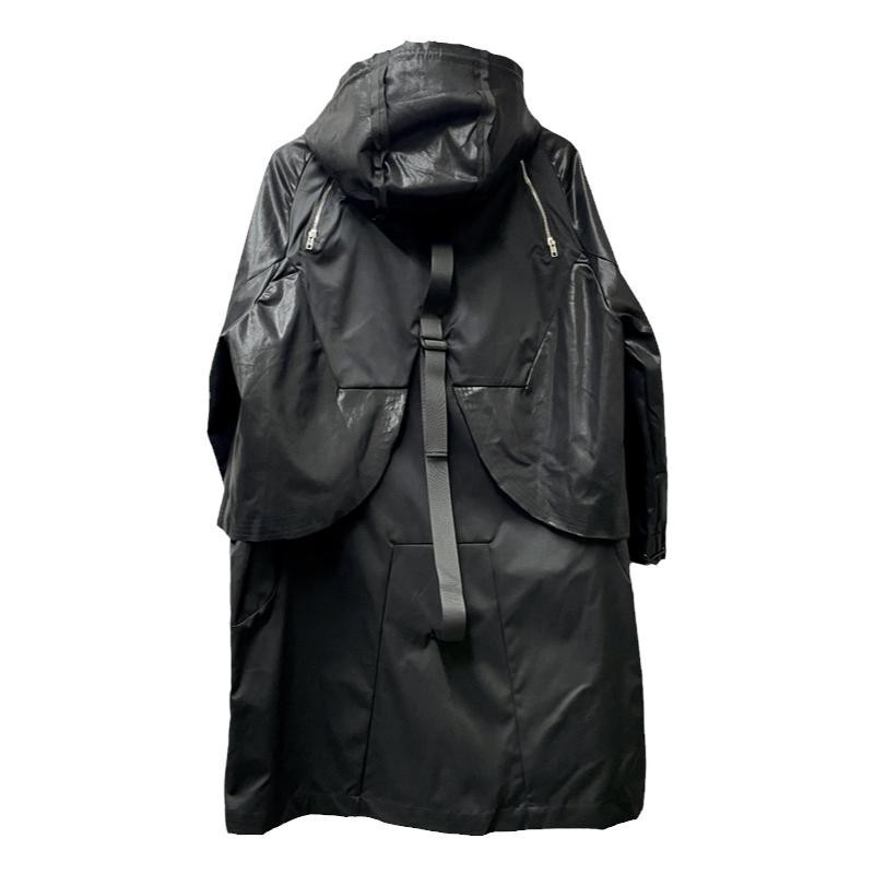 Men s Trench Coats Owen Seak Men Parker Jackets Gothic Style Clothing Autumn Winter Dust Windbreaker Black Size XL 230915