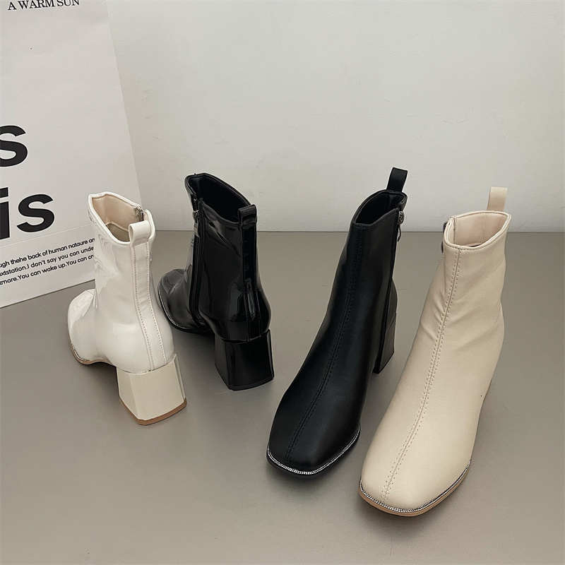 Boots Autumn Winter Ankle Socks Shoes Women Fashion Knitted Short Slip On High Heels Botas De Mujer 230915
