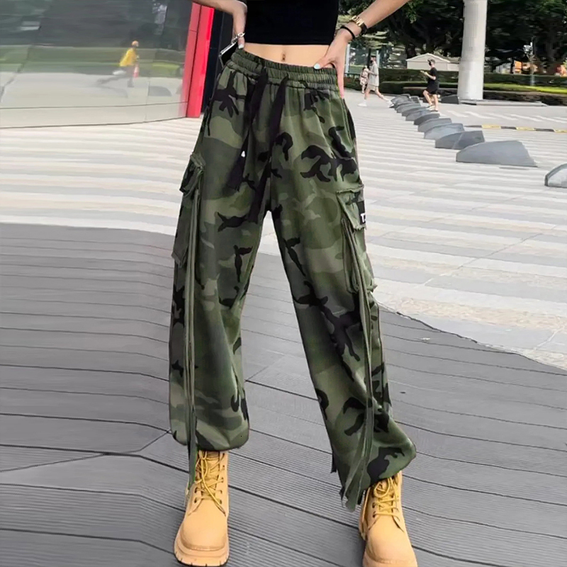 Women's Pants s Camouflage Cargo Female Spring and Autumn American Retro Hip Hop Pant High Street Casual Wideleg Trousers Harajuku 230914