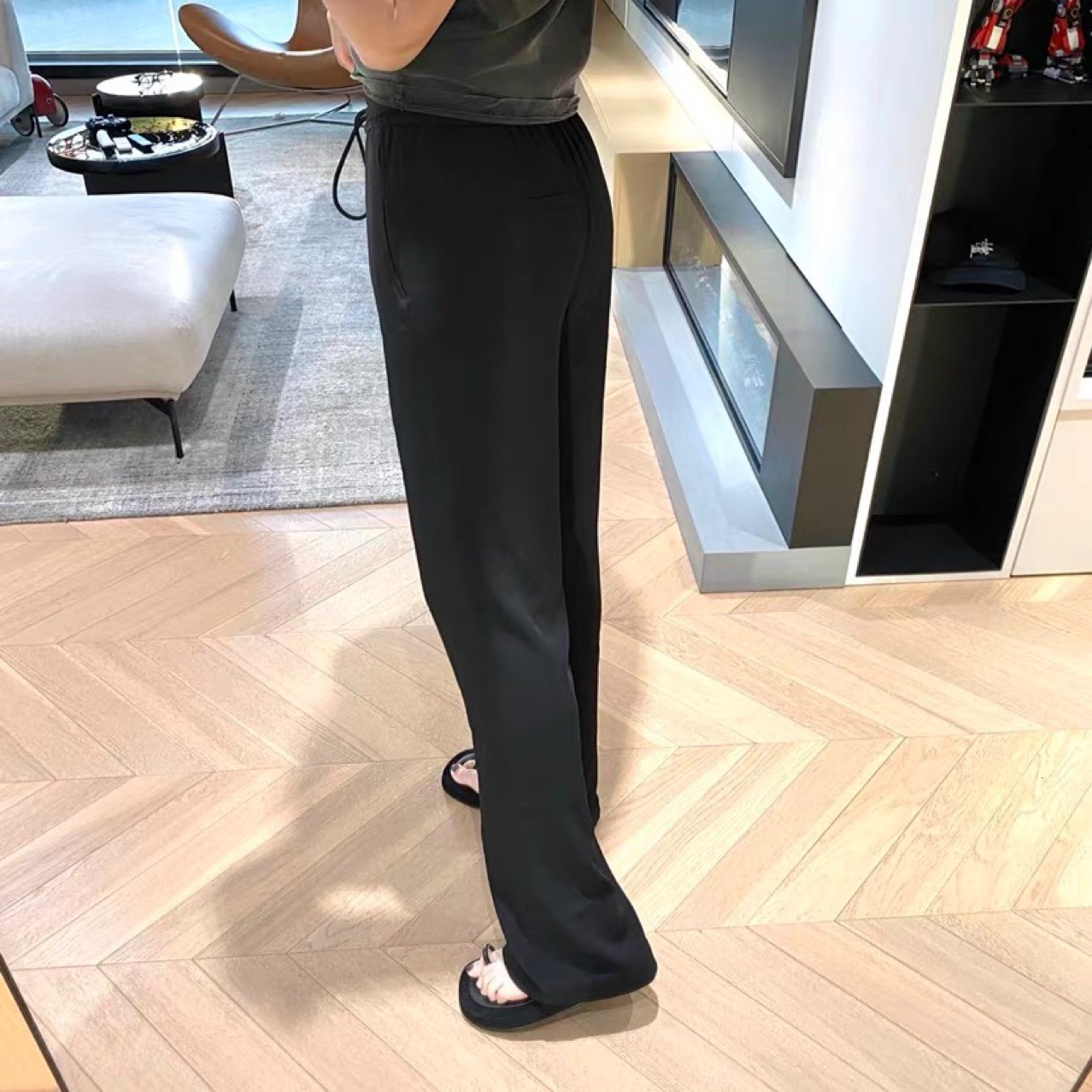Women's Pants s Zipp Leg Pant 32 Inch Women High Waist Ribbled Flare 4Way Stretch Leggings Lady Stretchy 230914