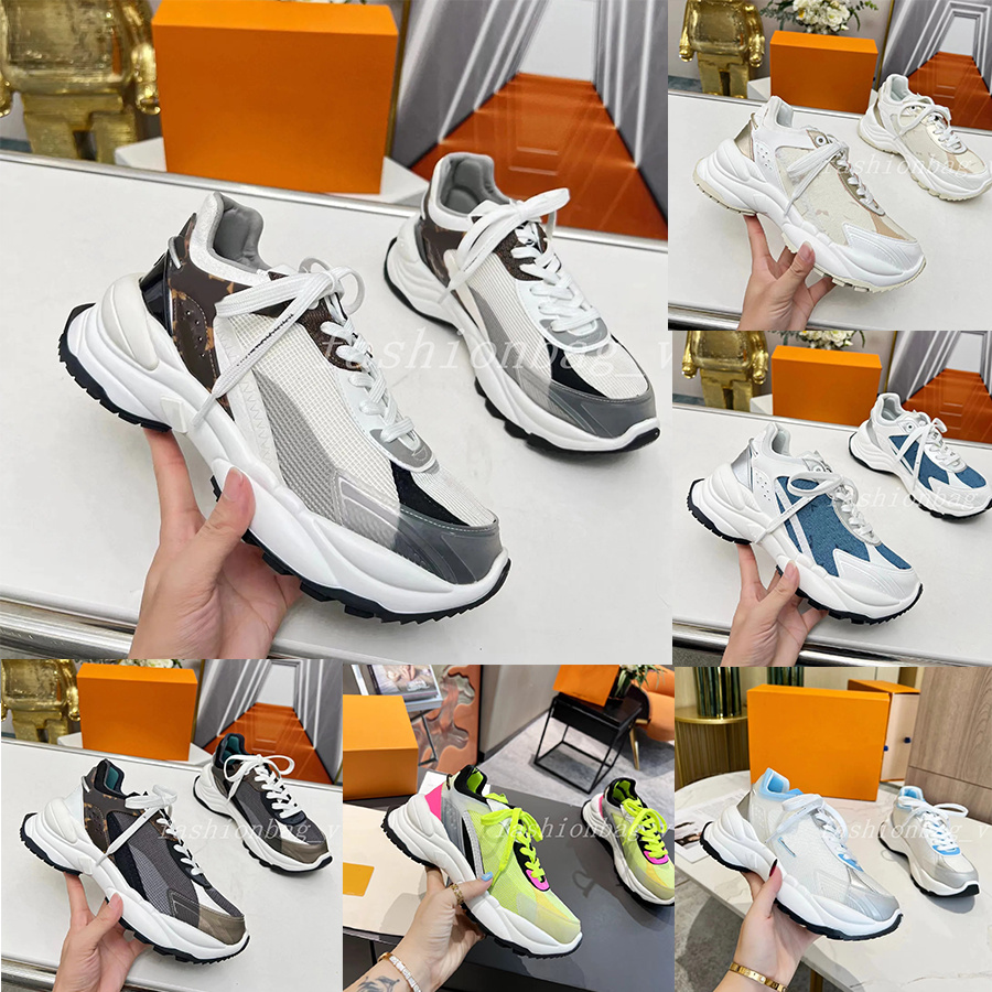 Designer Run 55 Sneakers Run Shoes Real Leather Sports Sneakers Away Sneakers Platform Fashion Classic Rubber Sneaker Leather Outdoors Low-top Sneakers