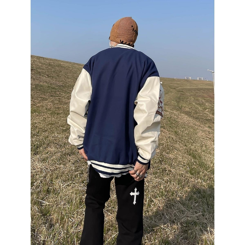 Womens Jackets Y2k Clothes Women American Red Embroidered Woolen Baseball Uniform For Men And Street Casual Loose Coat Couple 230915