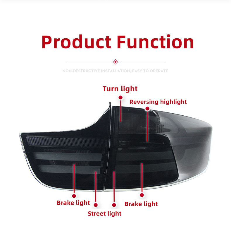 Car Modified Taillights for BMW X6 2008-2014 Taillight Assembly E71 Highlight Brake Light Street Light Turn Signal Reverse Lamp