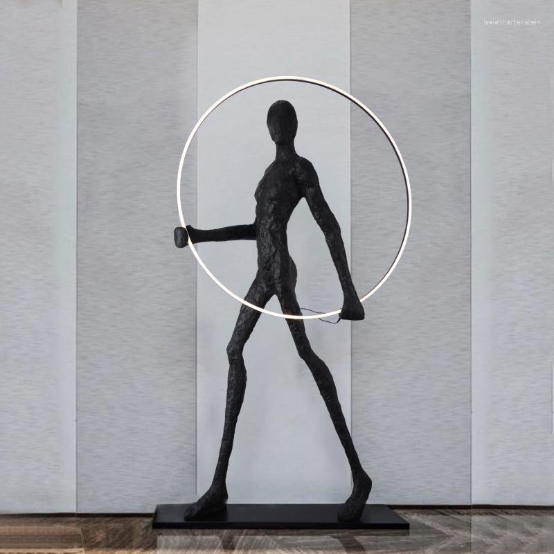 Lamps Floor El Lobby Model Room Exhibition Hall Large Ornament Decoration Human Body Vertical Art Resin Sculpture Ball Lamp