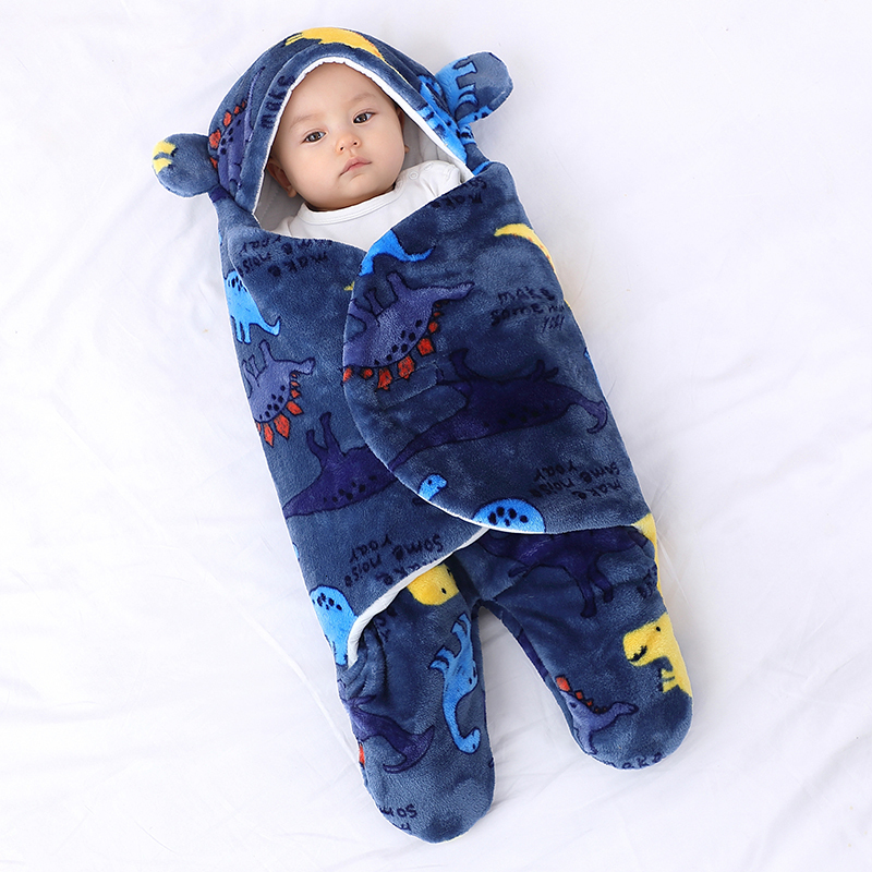 Sleeping Bags Soft born Baby Cartoon Thicken Winter and Autumn Wrap Blankets Envelope Sleepsack 0 9 Months 230914