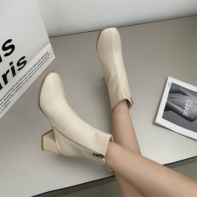 Boots Autumn Winter Ankle Socks Shoes Women Fashion Knitted Short Slip On High Heels Botas De Mujer 230915