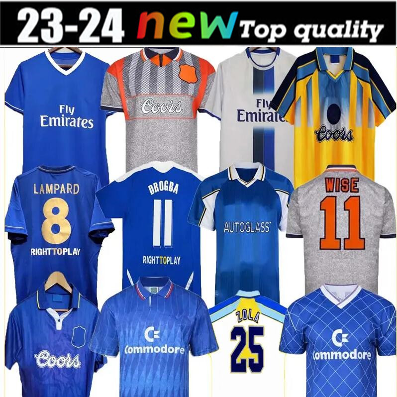 CFC Drogba Torres Retro Soccer Jerseys Lampard 12 13 Final 96 97 99 82 85 87 89 90 Football Shirt vintage Crespo Classic 03 05 06 16 COLE ZOLA Vialli 07 08 Long sleeves